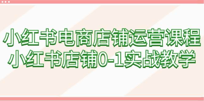 小红书电商店铺运营课程，小红书店铺0-1实战教学（60节课）-臻优网
