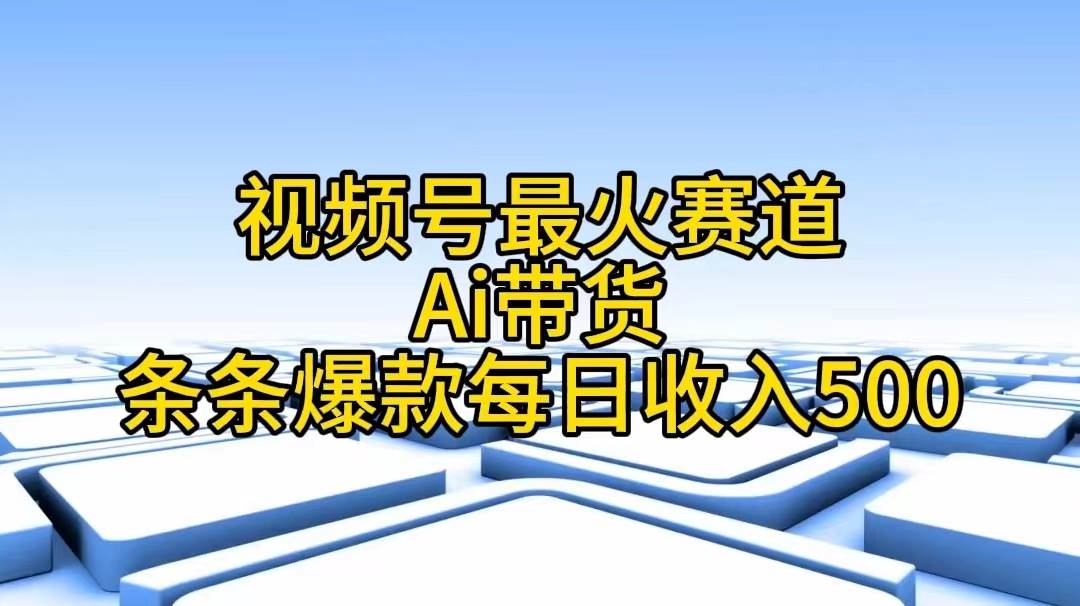 视频号最火赛道——Ai带货条条爆款每日收入500-臻优网