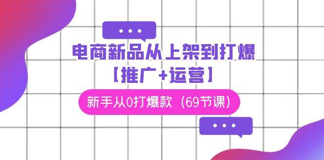 电商 新品从上架到打爆【推广+运营】，新手从0打爆款（69节课）-臻优网