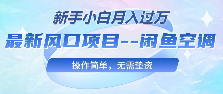 最新风口项目—闲鱼空调，新手小白月入过万，操作简单，无需垫资-臻优网