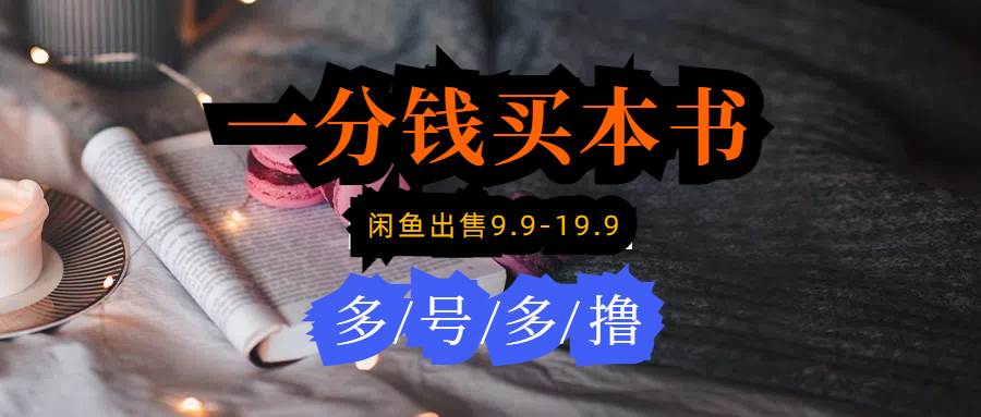 每天花1分钱买一本书，闲鱼出售9.9-19.9不等，多账号多撸 新手小白均可操作-臻优网