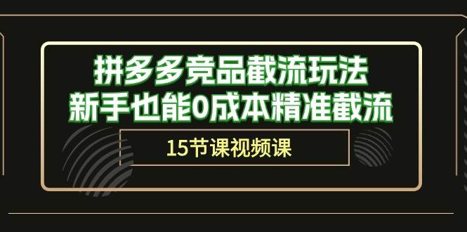 拼多多竞品截流玩法，新手也能0成本精准截流（15节课）-臻优网