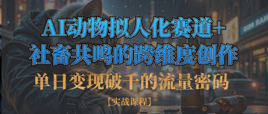 单日变现破千的流量密码,AI动物拟人化赛道+社畜共鸣的跨维度创作-臻优网