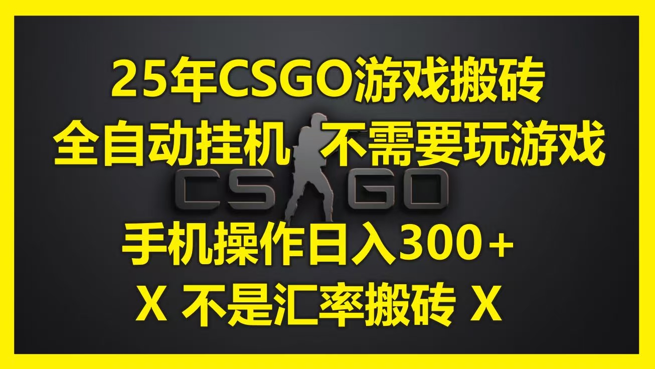 25年CSGO游戏搬砖，全自动挂机，不需要玩游戏，手机操作日入300+。(不是汇率搬砖)-臻优网