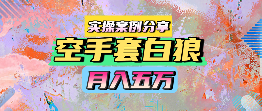 空手套白狼，月入五万，实操案例分享-臻优网