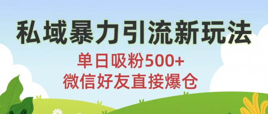 私域暴力引流新玩法!单日吸粉500+，微信好友直接爆仓-臻优网