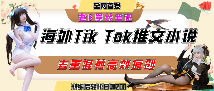 海外tiktok小说推文暴力项目，高停留率，高转化率，上手后一天搞顿饭钱不是问题-臻优网