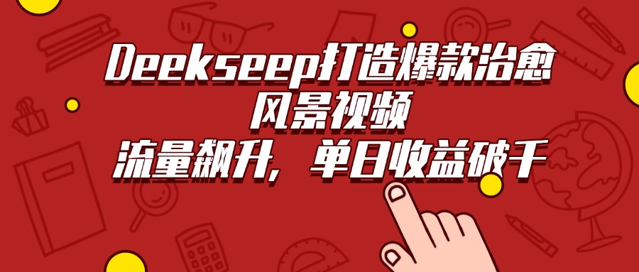 Deekseep打造爆款治愈风景视频，流量飙升，单日收益破千-臻优网