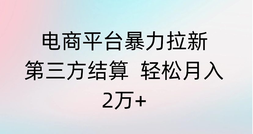 电商平台暴力拉新第三方结算 轻松月入2万+-臻优网
