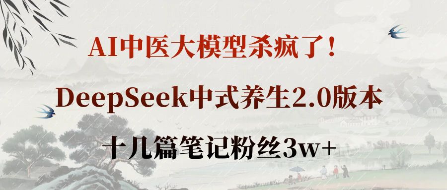 AI中医大模型杀疯了！DeepSeek中式养生2.0版本，十几篇笔记粉丝3w+-臻优网