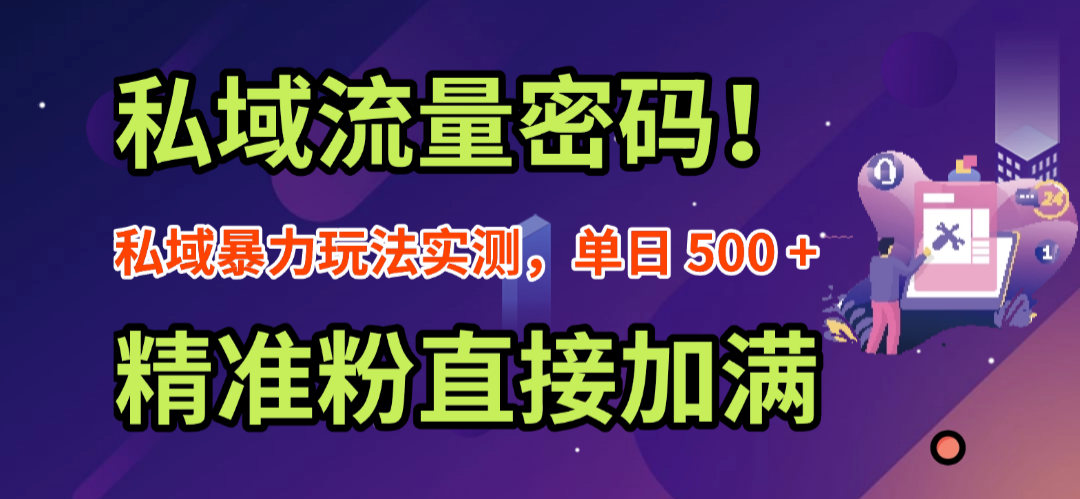 私域流量密码！私域暴力玩法实测，单日 500 + 精准粉直接加满-臻优网